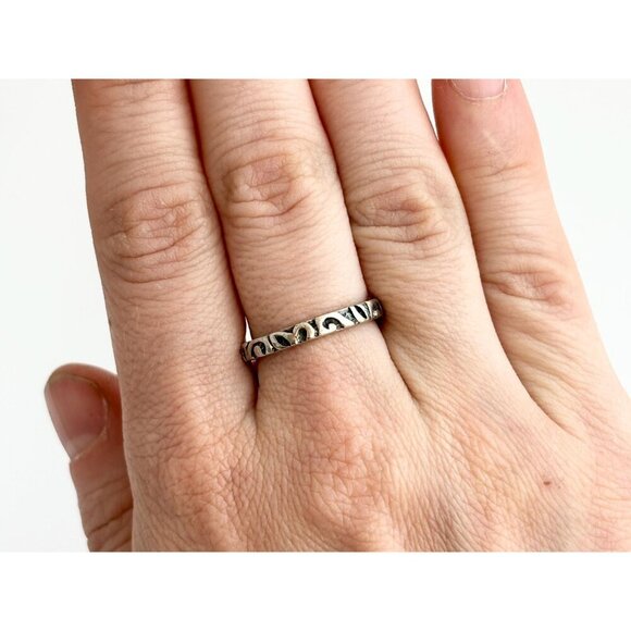 Silpada Signed Geometric Vintage Stackable Abstract Sterling Silver Ring Sz 7.25 - Picture 9 of 10